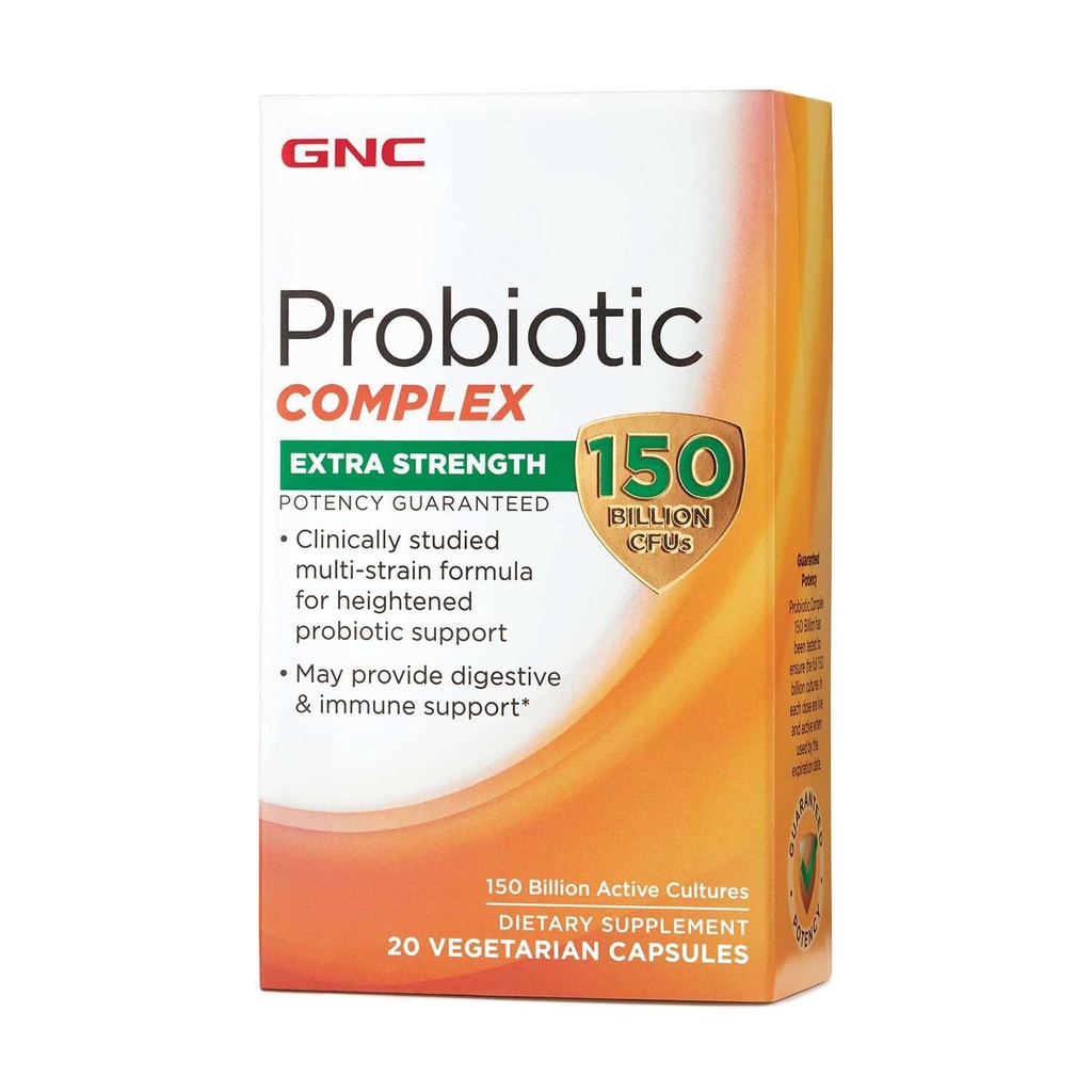 GNC Probiotic Complex Extra Strength med 150 miljarder CFU, 20 kapslar, dagligt probiotiskt stöd