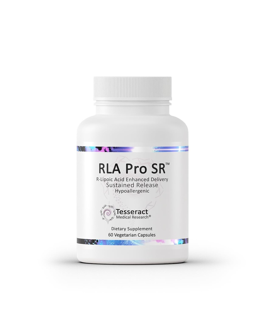 Tesseract RLA Pro SR, Lipoic Acid Supplement, 60 Capsules, Sustained-Release R-Lipoic Acid, ökar Mitochondrial & Cellular Energy, Amino Acid Metabolism Support, Hypoallergenic
