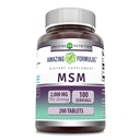 Fantastiska formler MSM (Methylsulfonylmetan) Supplement | 1000 Mg Per Servering | 200 tabletter | Non-GMO | Gluten Free | Made in USA