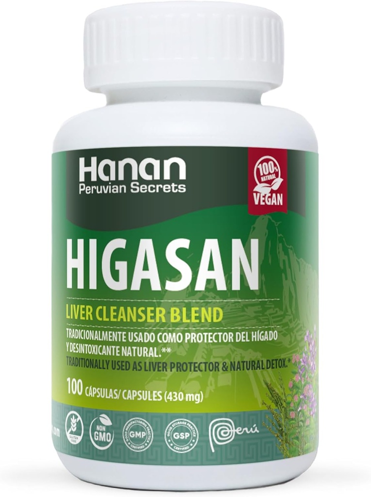 Hanan Higasan Liver Cleanser Blend | 100 kapslar | Naturligtvis hjälper till att stödja hälsosam leverfunktion och hälsosam kolesterolnivåer (2 Pack)