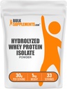 BulkSupplements.com Hydrolyzed Whey Protein Isolate Powder - Whey Isolate Protein - Unflavored & Gluten Free, 30g per Servering, 1kg (2,2 lbs) (Pack av 1)