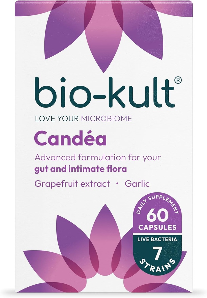 Bio-Kult Candea - 60 kapslar - Probiotikum för intim flora, probiotikum för kvinnor, probiotikum för män, med vitlök och grapefrukt extrakt