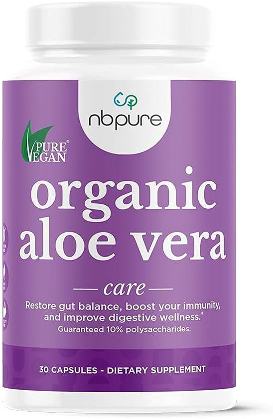 nbpure Organic Aloe Vera, Restore Gut Balance, Immunity Support och Digestive Wellness 30, Vegan Capsules