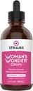 Strauss Heartdrops Woman's Wonder Drops; Menstrual & Menopausal Support Supplement i Spearmint smak, naturlig formel, glutenfri, sojafri, icke-GMO, 3.4oz Bottle