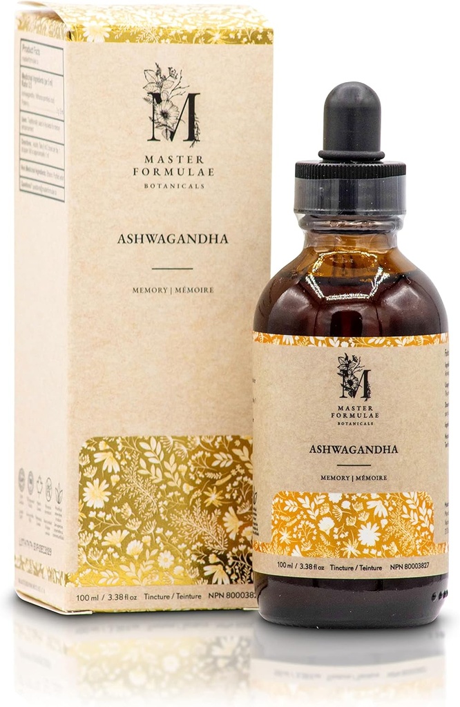 Master Formel Ashwagandha Root Herbal Tincture 100ml | Extra Styrka Extrakt | 100% Naturlig | Hög Biotillgänglighet
