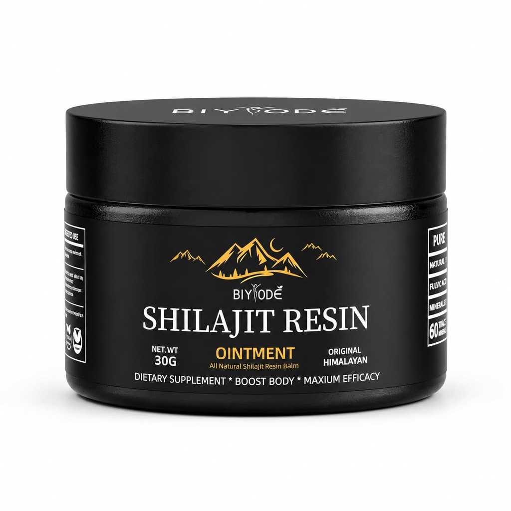 Himalayan Pure Shilajit Resin 600mg 50 portioner med Fulvic Acid & 85+ Trace Minerals Vegan Non-GMO Energi Supplement för Män & Kvinnor Forntida Ayurvedisk Formel
