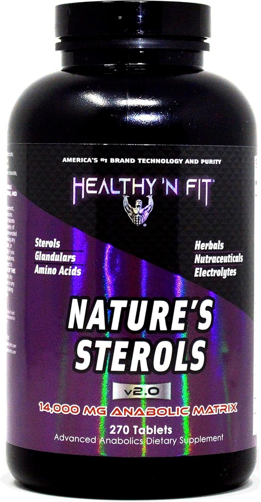 Healthy 'N Fit Nature's Sterols 270 tablets - Glandulars with Amino Acids, Herbs, Stim-free Energy, and Electrolytes.