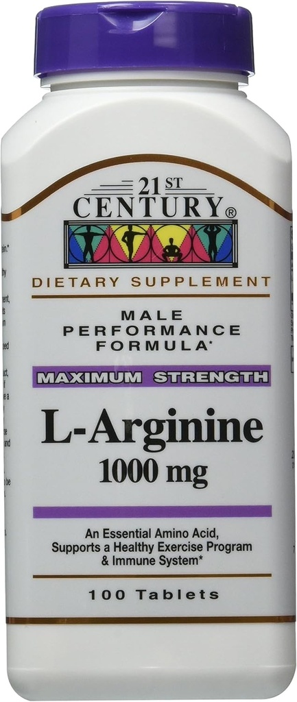 21: a århundradet L-arginin 1000 Mg tabletter, 100-räkna (Pack av 3)