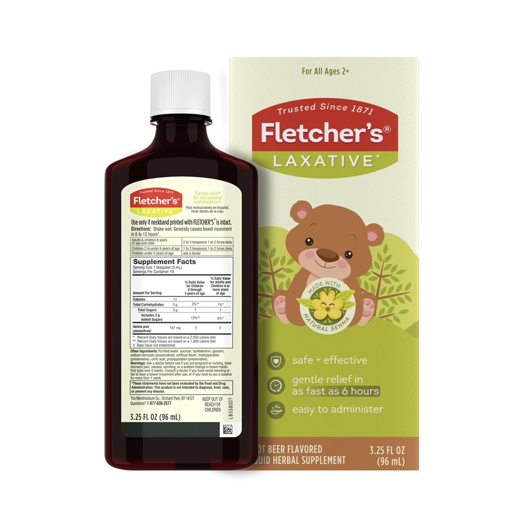 Fletchers Laxative, Root Beer, 3.25 Ounce