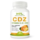 C D Z | Vitamin C, 1000mg | Vitamin D3, 125mcg | Zink, 25mg | Non-GMO & Gluten Free | 120 Vegetariska kapslar | 120 portioner