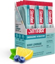 SlimFast Hydration Packets, Intermittent Fasting Electrolytes, Drink Mix Packets, Intermittent Fasting Powder, Energy Powder Drink Mix, Koffein, Electrolytes för Hydration, Berry Lemonade (12 Count)