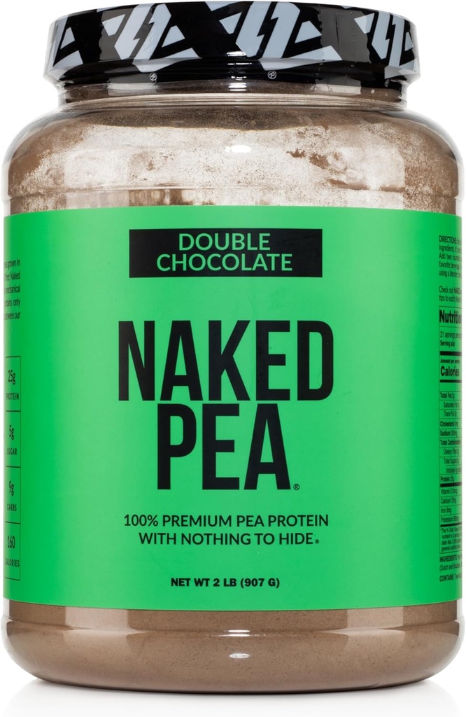 NAKED Pea - Double Chocolate Protein från US & Canadian Farms, Organic Cocoa, Organic Coconut Sugar - No GMO, No Soy och Gluten Free, Aid Growth and Recovery - 21 Servings