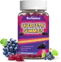 Quercetin Gummies 1200MG, Quercetin Gummies med Bromelain, Zink Vitamin C, Quercetin Supplement Gummies för vuxen och barn, 60 Vegan Gummies