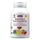 ANDREW LESSMAN Andrews fem favoriter 30 kapslar - Ger 200 mg var och en av Coenzyme Q-10, Resveratrol, EGCG, Pomegranat och Alpha Lipoic Acid, kraftfull anti-Oxidant stöd, inga tillsatser