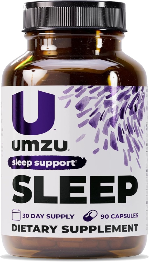 UMZU Magnesium Sleep Support Supplements med GABA och L-Theanine, Komplett Body Relaxation och Mood Support, Non-Melatonin Formel - 180 kapslar