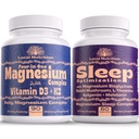 Natural Sleep Aid Magnesium Komplex Bundle - Premium Sleep Support Supplement och Magnesium Supplement - Ett månadstillskott, tillverkat i USA
