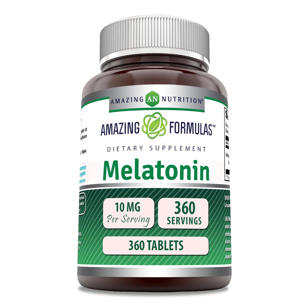 Fantastiska formler Melatonin Supplement | 10 Mg per portion | 360 tabletter | Icke-GMO | Glutenfri | Made in USA