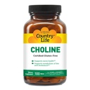 Country Life Choline 266mg, Certified Gluten Free, Certified Vegan, Certified Halal - 100 Tabletter