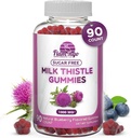 Mjölk Thistle Gummies - Naturligt smaksatt, sockerfri mjölk Thistle 1000mg Extract - Liver Detox, Support, Renew Cleanse. Läckra alternativ till mjölk-Thistle kapslar, makt eller te - 90 greve