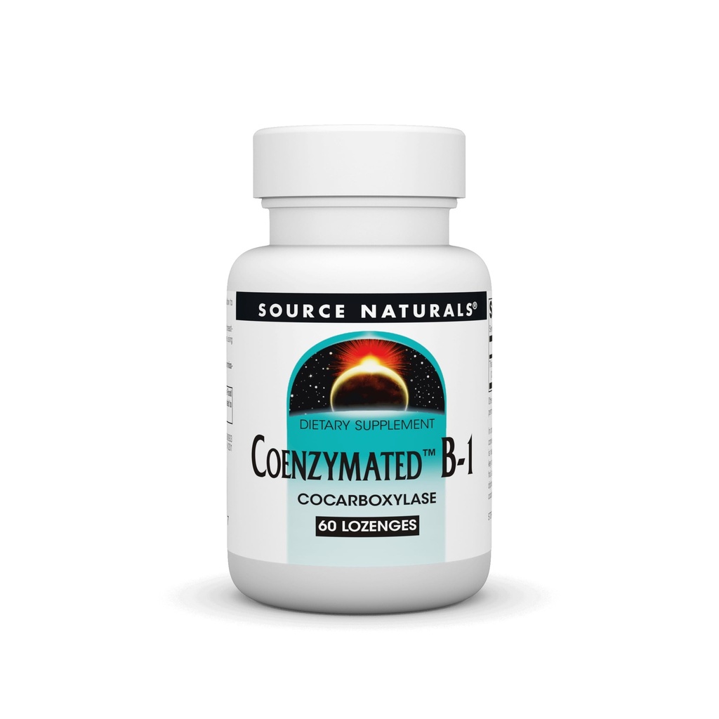 Källa Naturals Coenzymated B-1 25mg Fast Acting Thiamin Cocarboxylase Quick-Dissolve - 60 Lozenges