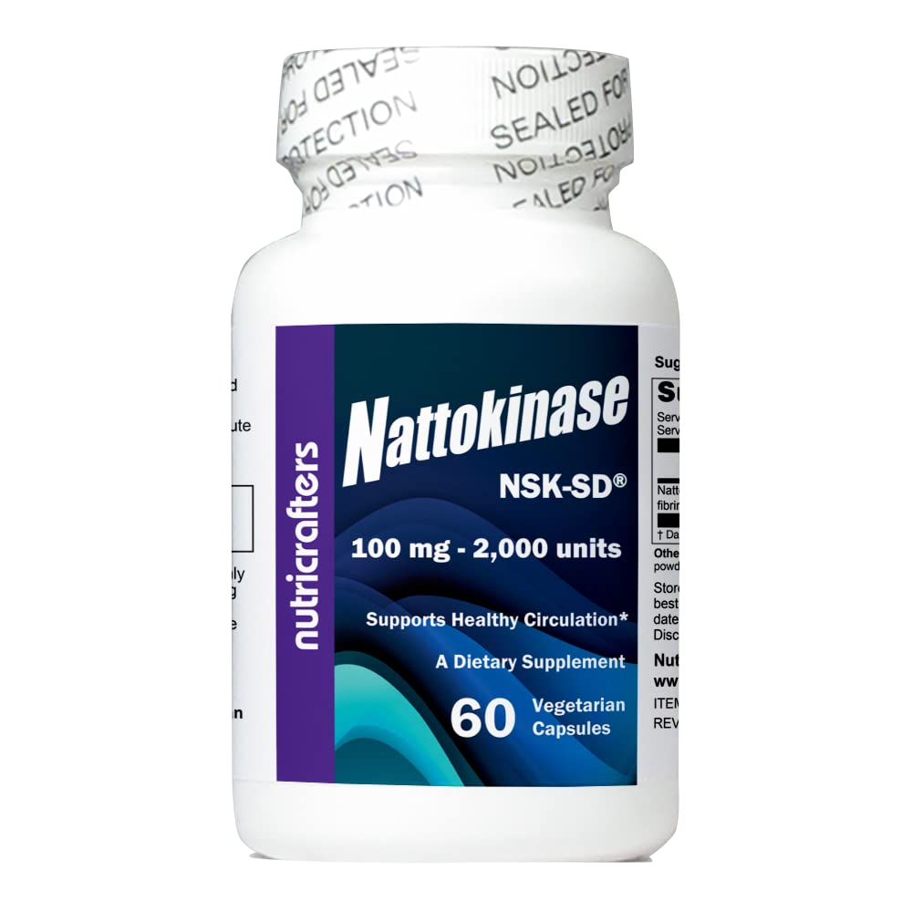 Nattokinase NSK-SD 2 000 enheter 60 kapslar - Den kardiovaskulära superfooden i Japan - Tillverkad i USA med japansk NSK-SD Nattokinase. Den ursprungliga och mest utforskade Nattokinase.