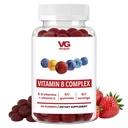 VITA GLOBE B Complex Gummy Vitamins - Jordgubbsmak med vitamin C, Niacin, B6, B12 & Biotin | Dagligt tillskott för energi, metabolism och kognitivt stöd | 60 Gummies (Pack av 1)