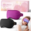 2PCS Cold Eye Mask: Cooling Eye Mask för Puffy Eyes, Headache, Migraines Relief - Cold Compress for Dark Circles, Tired Eyes, After Surgery - Återanvändbar Gel Ice Pack, Weighted Sleep Mask (Black,Purple)