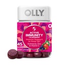 OLLY Immunity Gummy, Immune Support, Elderberry, Zink, Vitamin C, Supplement, Berry Flavor, 15 Day Supply - 45 Count