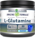 Fantastiska formler L-Glutaminpulver | Aminosyra tillskott | Icke-GMO | Glutenfri | Made in USA (Blue Raspberry | 1.1 Lb)
