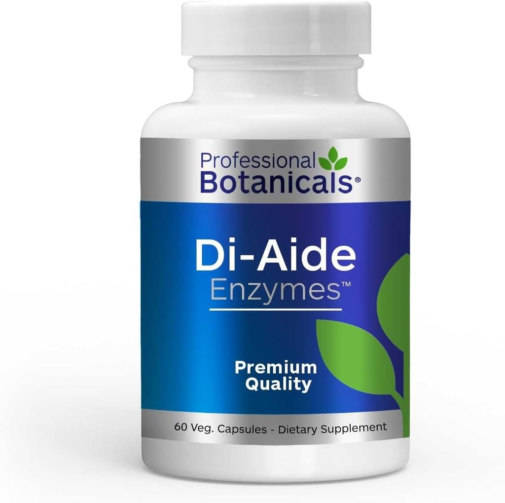 Professionella botaniker DI-AIDE Enzymes Advanced Digestive Support, Relieves Bloating & Indigestion, naturliga ingredienser, Vegan & Non-GMO - 120 kapslar