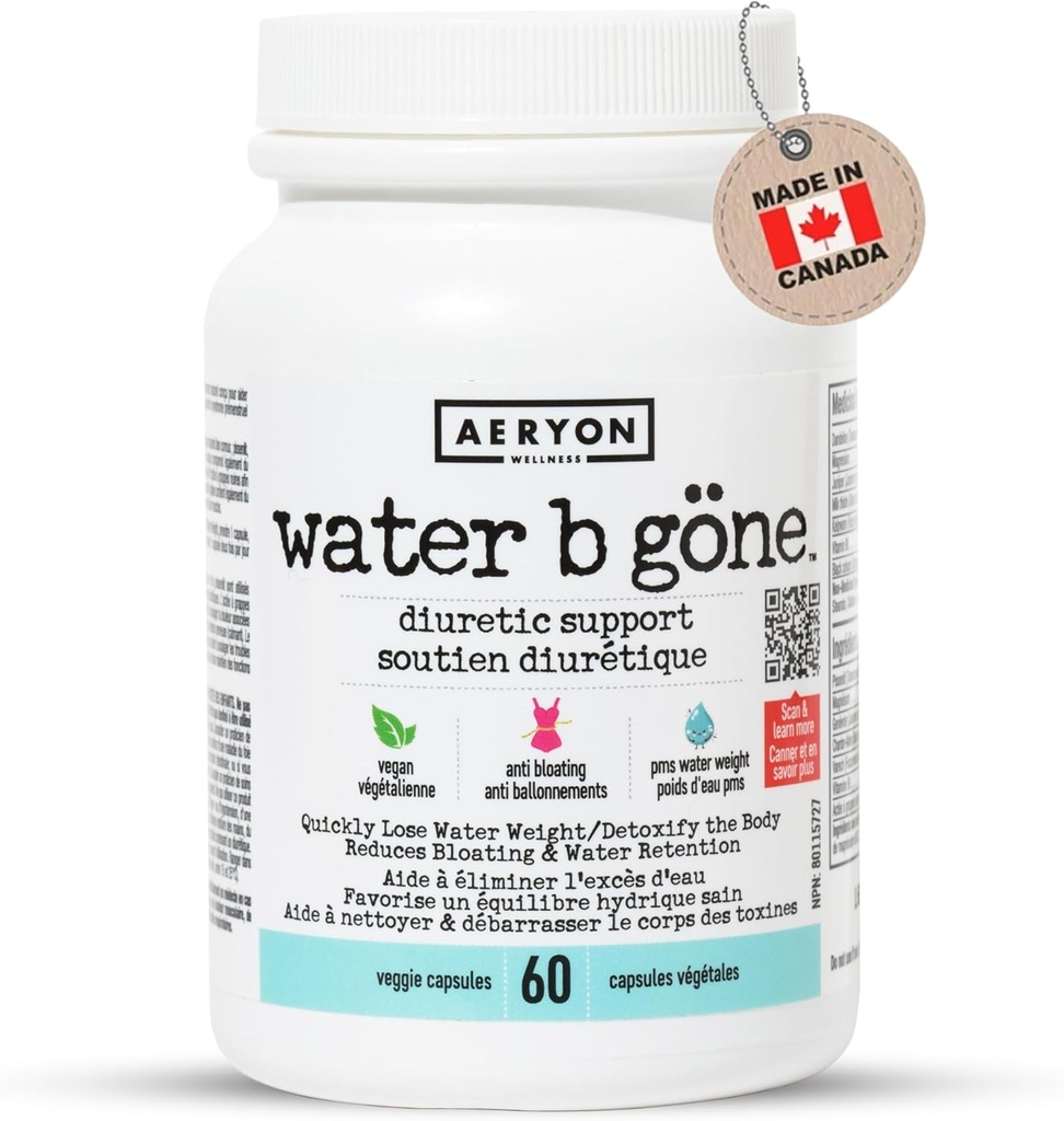 Vatten B Gone - Diuretic Pills för kvinnor - Minska vattenretention och uppblåsthet - Hitta PMS Relief - 60 Vegan kapslar - 20 dagars leverans