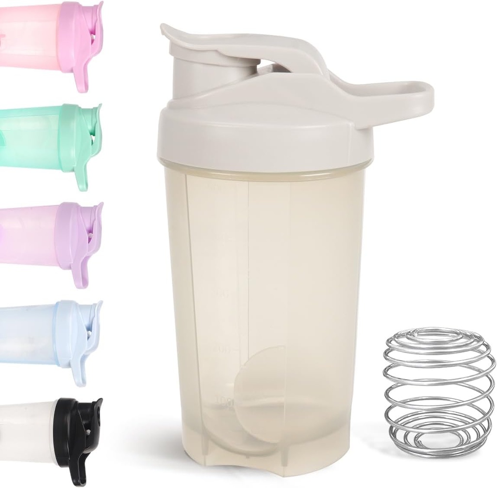D.Y.A 16oz Shaker Bottle,Leak Proof Sport Shaker Cups för Protein Shakes, Skaka flaska för Pre Workout och Travel To Go,BPA Free & Easy Clean Protein Shaker Bottle, Grey