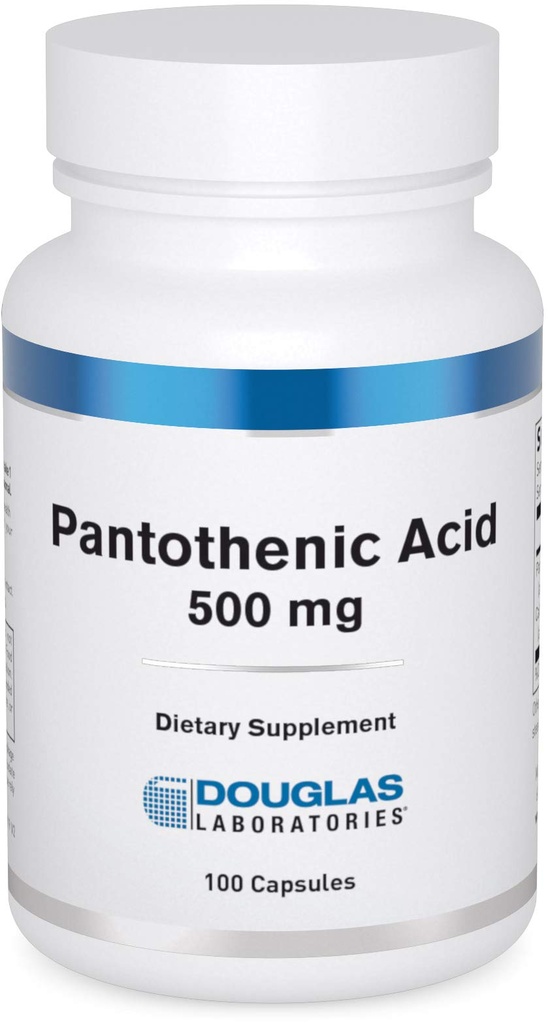 Douglas Laboratories Pantothenic Acid 500 mg | Vitamin B5 för att stödja cellulär energiproduktion och metabolism * | 100 kapslar