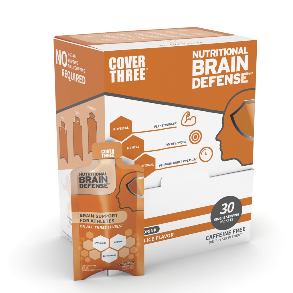 Täck tre hjärnförsvar Omega 3 fiskolja, näringsmässig hjärntillskott med Curcumin, Uridine, Orange Slice Liquid Omega 3 DHA EPA Formel, Nootropic Supplement för idrottare