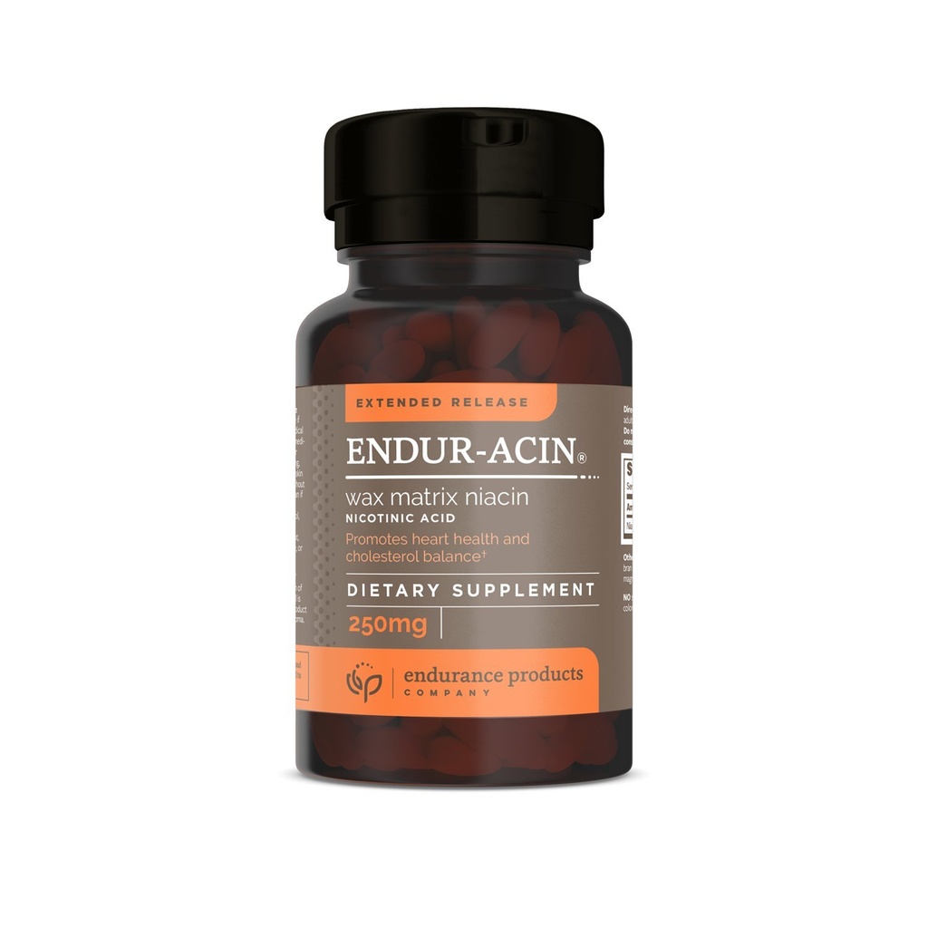 ENDUR-ACIN Niacin, Heart Health & Healthy Cholesterol Balance Supplement, Extended Release for Optimal Absorption, Gluten Free, 250mg (100 tabletter)