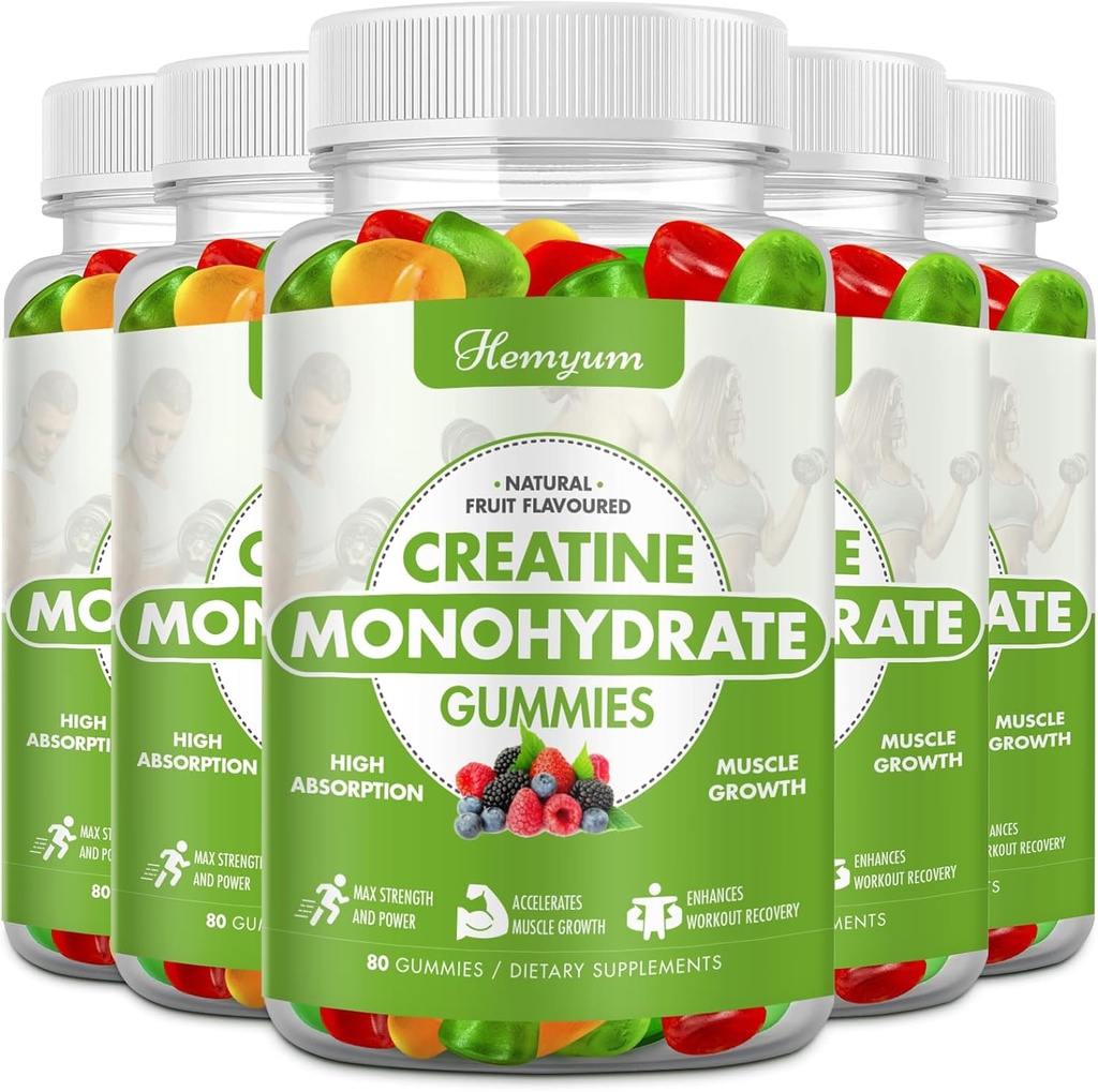 Kreatinmonohydrat Gummies - Pre-workout komplex kreatin för kvinnor män, förbättrad muskelstyrka, öka fokus och uthållighet, muskelbyggare 400 greve