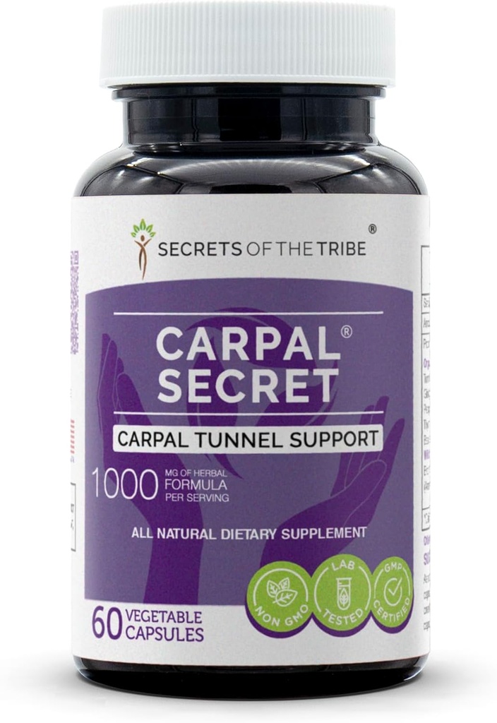 Hemligheter i stammen - Carpal Secret, Carpal Tunnel Support, Herbal Supplement Blend (60 kapslar)