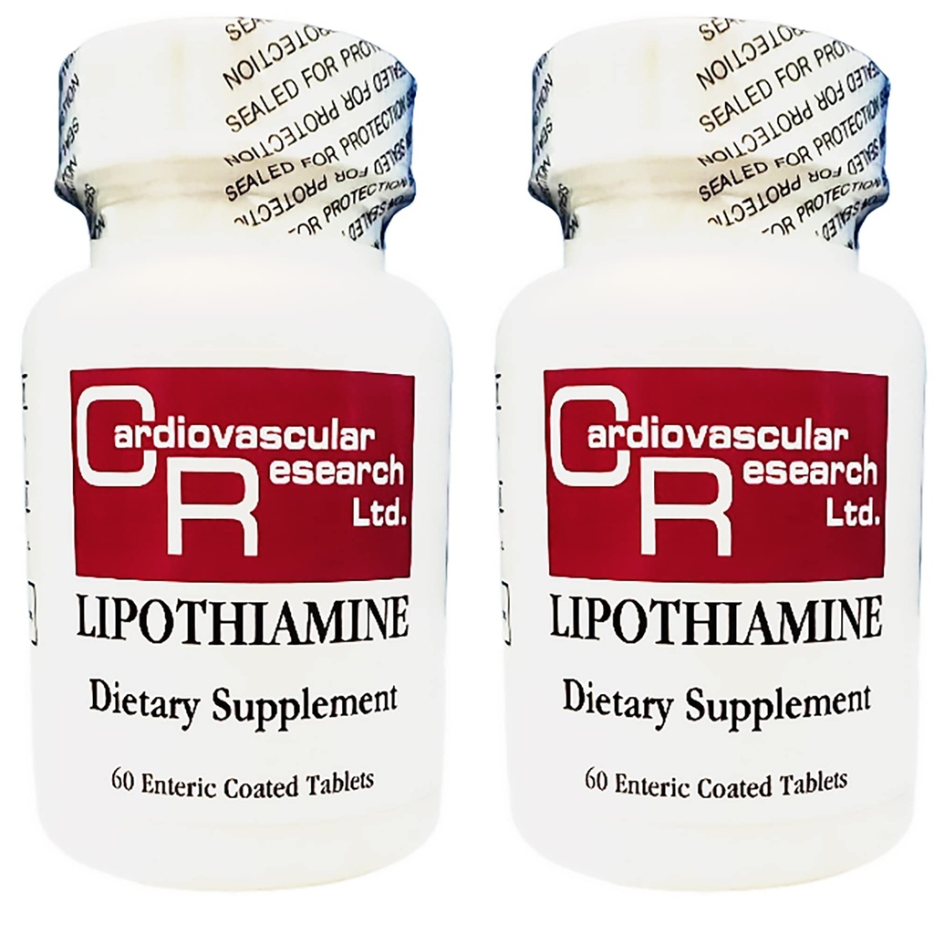 Kardiovaskulär forskning Lipothiamine B Supplement 120 tabletter - Vitamin B1 Nu med Alpha Lipoic Acid - 2 X 60 Count