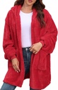 Argstar Hooded Cardigan för kvinnor och män, överdimensionerad tröja Fuzzy Fleece Blanket Hoodie Jacket - En storlek passar alla