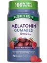 Naturens Sanning Melatonin 10mg Gummies | 70 greve | Berry Flavor | Vegan, icke-GMO och Gluten fri tillägg