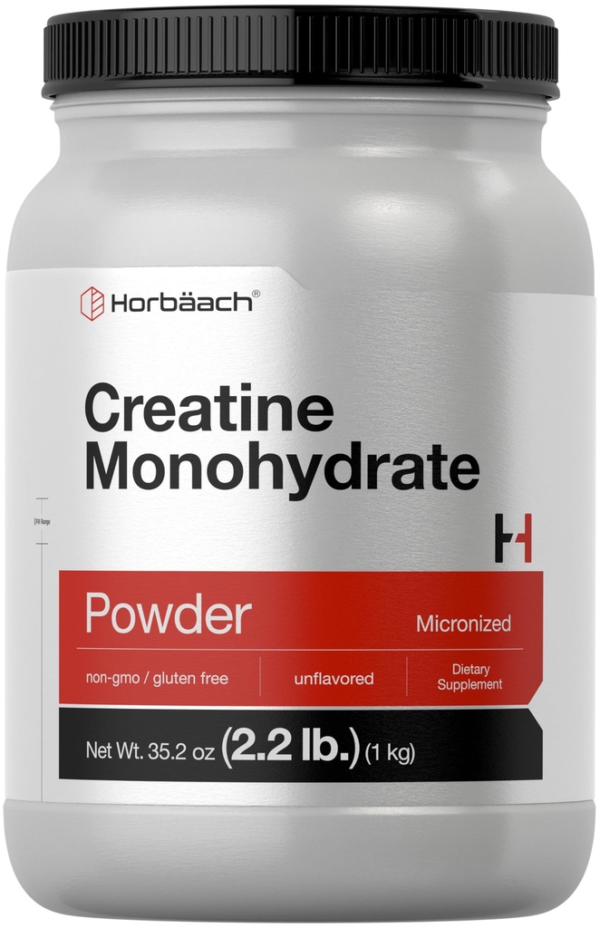 Horbäach-kreatinmonohydratpulver | 2.2lbs (35.2 oz) | Mikrniserad och osmakad | Vegetarisk, icke-GMO och Glutenfri tillägg