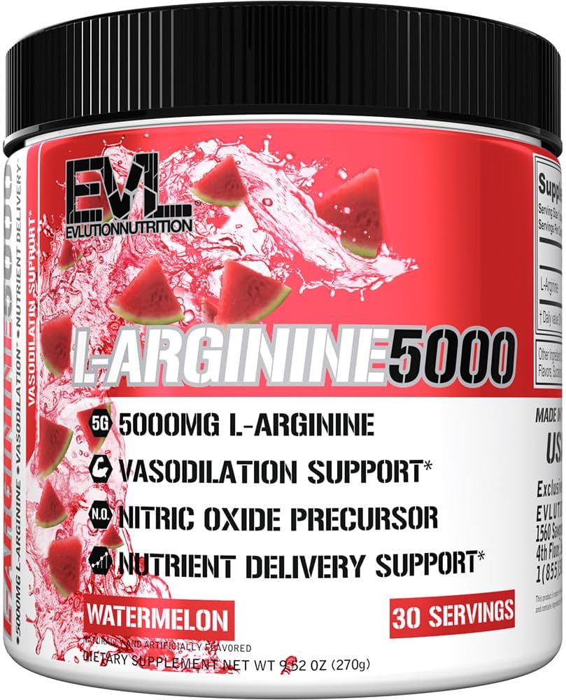 Evlution Nutrition Nitric Oxide Booster L-Arginine Supplement - High Potency Nitric Oxide Supplement med 5000mg L Arginine för förbättrade pumpar energi muskeltillväxt och vaskularitet NO Booster