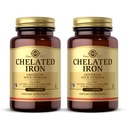 Solgar Chelated Iron - 100 tabletter, paket med 2 - Gentle på magen - Icke-GMO, Vegan, Gluten Free, Dairy Free, Kosher - 200 Total Servings