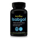 Isabgol Psyllium Husk 500mg Supplement, utmärkt källa till löslig fiber, 90 Veg kapslar