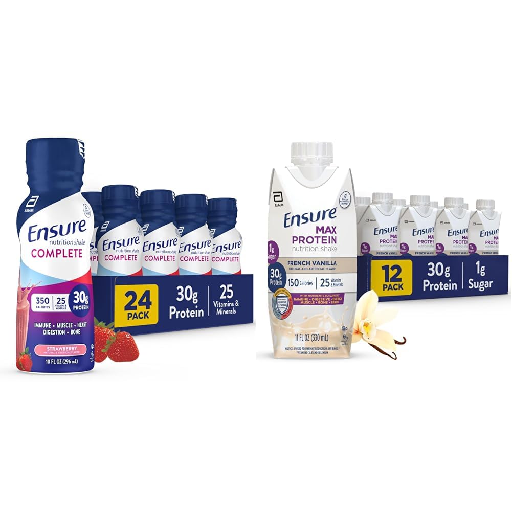 Säkerställ komplett & Max Protein Nutrition Shakes, 30g Protein, 350 & 150 kalorier, paket med 24 & 12