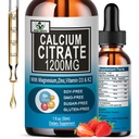 Calcium Citrate Supplement,1200mg Calcium med vitamin D3 Drops för ben, tänder, Colon, Cardiovascular Health, Hög Absorption Liquid Calcium Magnesium Citrate 400mg Plus Zink Vitamin K2,Vegan, 30 portioner