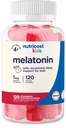 Nutricost Kids Melatonin Gummies 1mg, 120 Gummies, Strawberry smaksatt