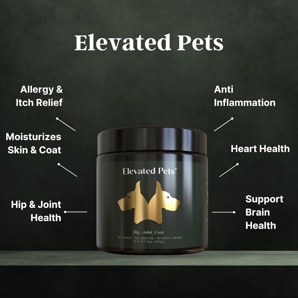 Ultra-Healthy Omega 3 Fish Oil Treats w / MSM, Glukosamin, Chondroitin, EPA / DHA för hundar: Förhöjda djur fiskolja, gurkmeja & Joint Supplement + Allergy Chews - Ultimate Dog Vitamin Supplement