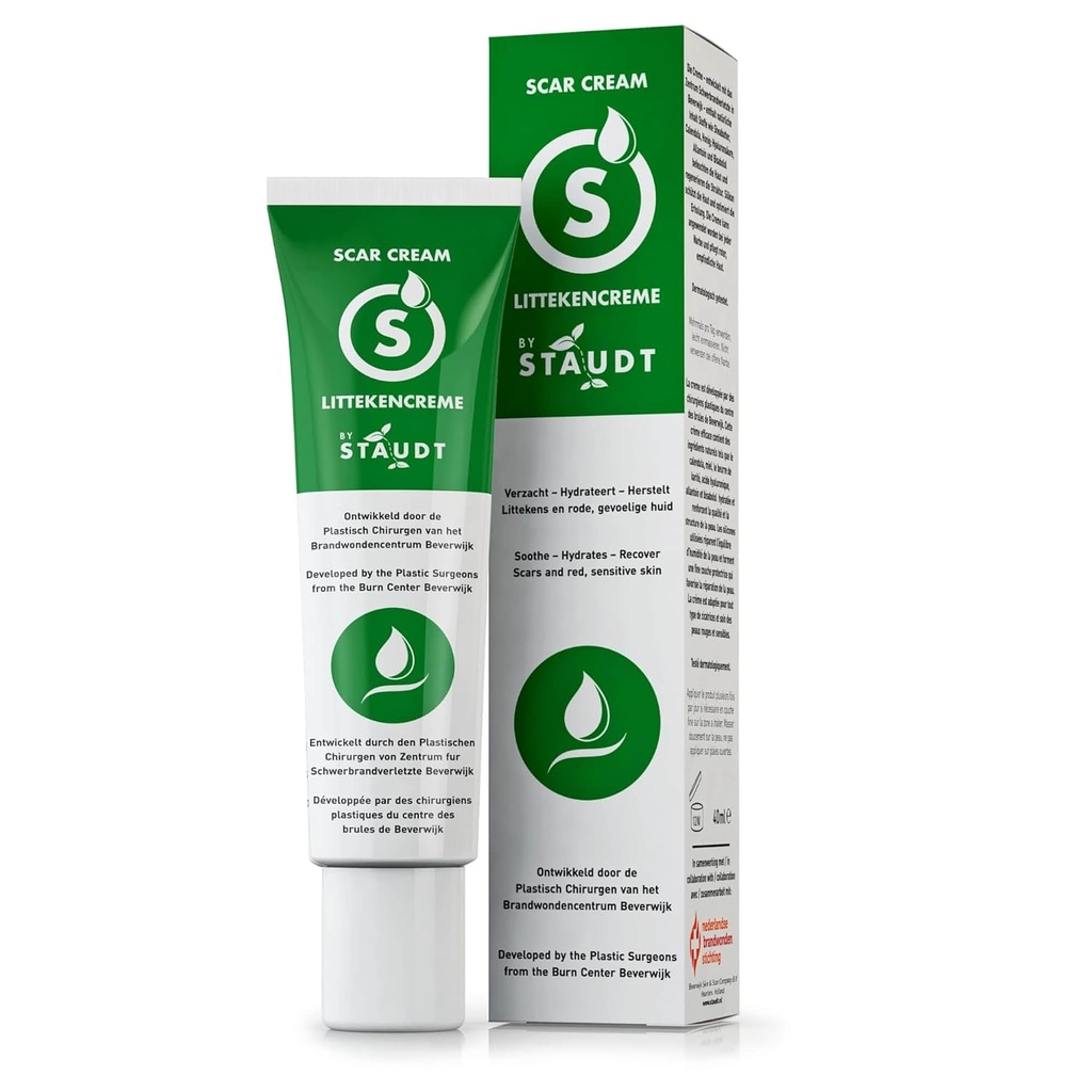 STAUDT Premium Scar Cream - advanced formula with Vitamin E, Honey, Hyaluronic Acid & Silicone - intensive healing of Old & New Scars, Surgical, Rashes, Acne, Burns, C-Section, Stretch Marks, Eczema