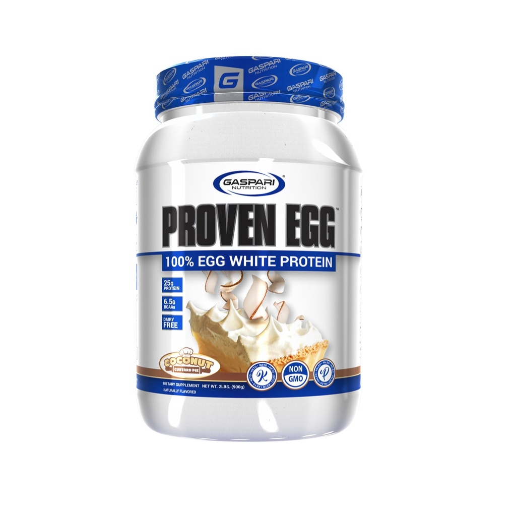 Gaspari Nutrition Proven Egg, 100% Egg White Protein, 25g Protein, Keto Friendly, Dairy och Lactose Free, Soy Free (2 lbs, Coconut Custard)